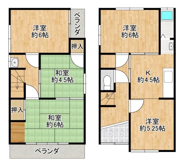 堺市堺区今池町4丁　中古戸建 間取図・土地図