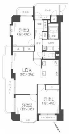 シャルマンフジ住之江公園・アミューゼ 間取図・土地図