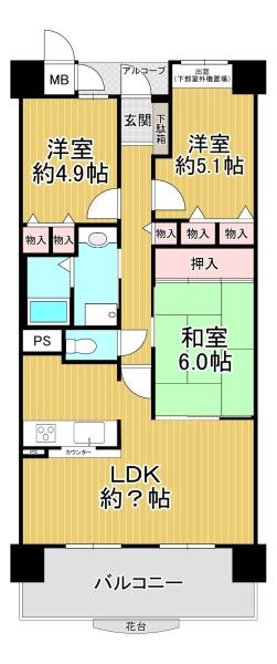 高見フローラルタウングランコート33 間取図・土地図