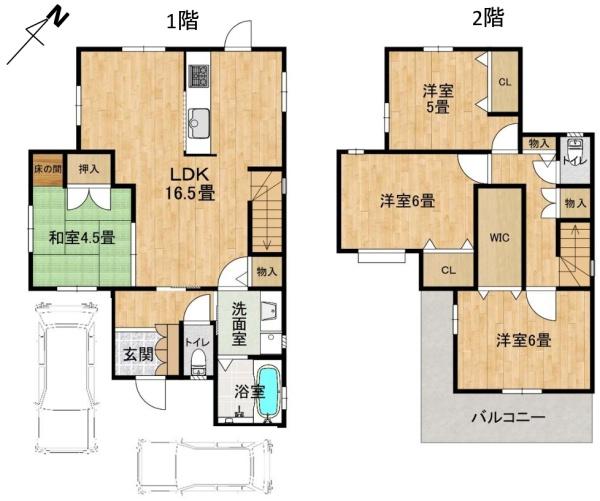 和泉市伯太町6丁目　中古戸建 間取図・土地図