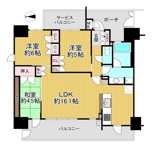 ル・パルトネール京都丹波口 間取図・土地図