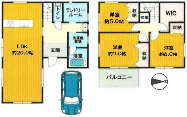 羽曳野市誉田7丁目　中古戸建 間取図・土地図