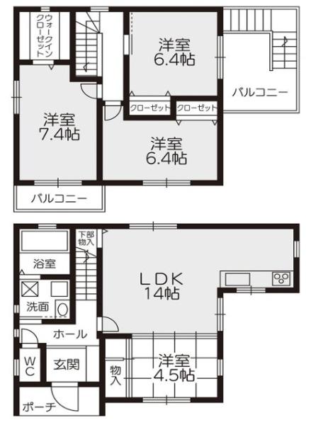 泉大津市高津町　中古戸建 間取図・土地図
