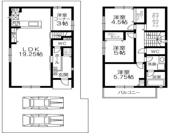 泉大津市曽根町2丁目　中古戸建 間取図・土地図