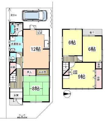 京都市右京区嵯峨大覚寺門前堂ノ前町　中古戸建 間取図・土地図