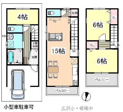 京都市右京区嵯峨中又町　新築戸建 間取図・土地図
