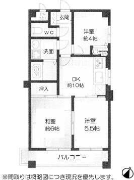 朝日プラザ帝塚山東 間取図・土地図