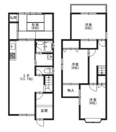 京都市右京区嵯峨野嵯峨ノ段町　中古戸建 間取図・土地図