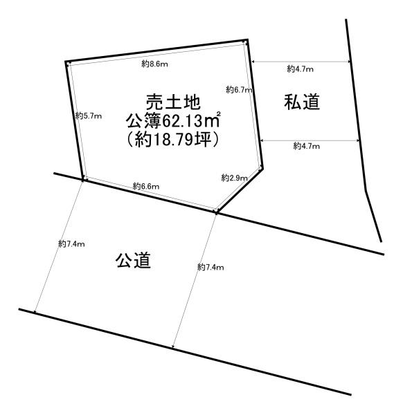 枚方市長尾元町3丁目　古家付土地 間取図・土地図