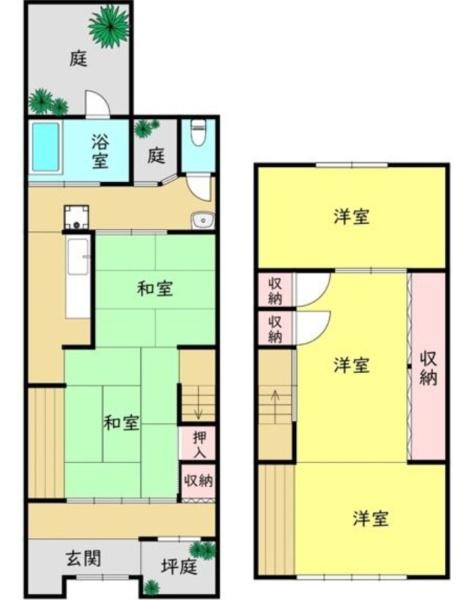 大阪市西成区玉出西2丁目　中古戸建 間取図・土地図