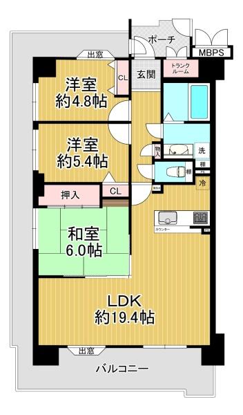 ライオンズマンション此花 間取図・土地図