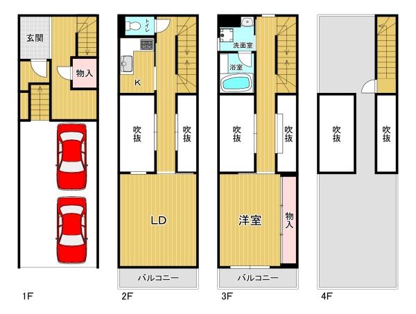 大阪市大正区泉尾1丁目　中古戸建 間取図・土地図