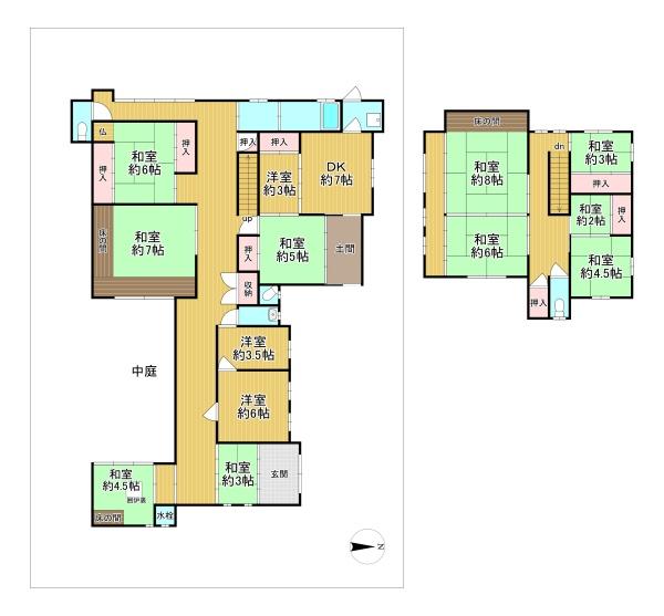 京都市山科区日ノ岡夷谷町　中古戸建 間取図・土地図