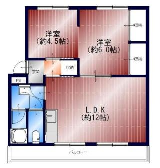 新北野第一コーポB棟 間取図・土地図