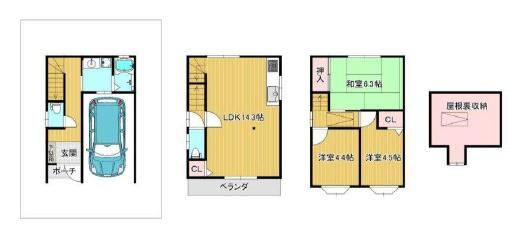 大阪市西淀川区御幣島４丁目　中古戸建 間取図・土地図