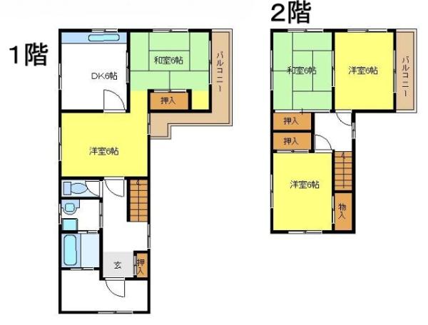 大阪市住之江区粉浜西1丁目中古戸建 間取図・土地図