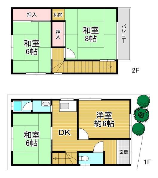 藤井寺市野中5丁目　中古戸建 間取図・土地図