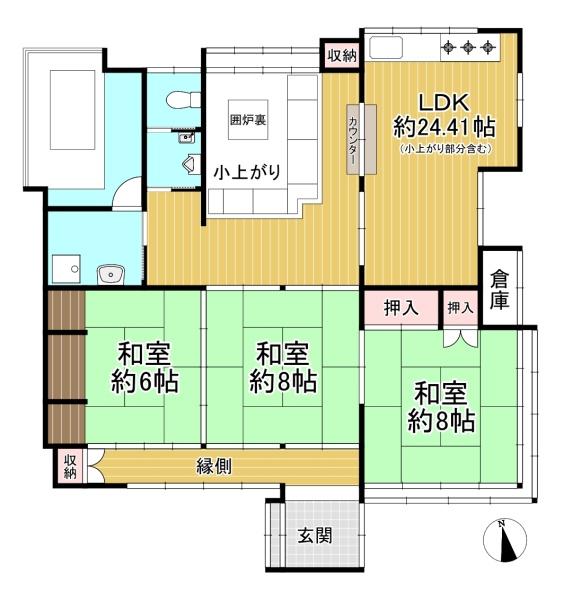 京都市左京区花脊大布施町　中古戸建 間取図・土地図