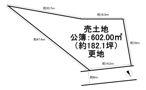 京都市伏見区桃山町遠山　建築条件無売土地 間取図・土地図