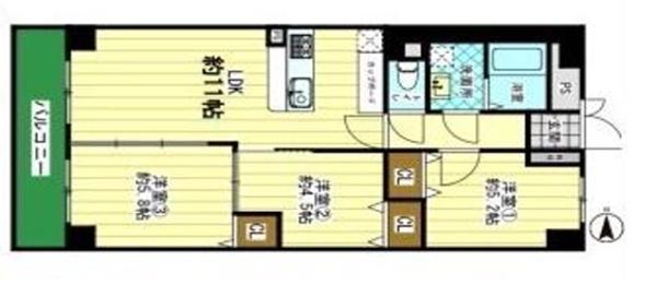 天王寺スカイハイツ 間取図・土地図