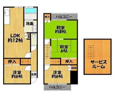 大阪市西成区千本南2丁目　中古戸建 間取図・土地図