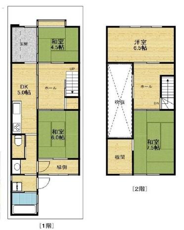京都市中京区聚楽廻松下町　新築戸建 間取図・土地図