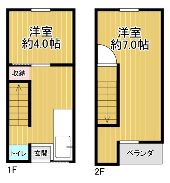 大阪市港区弁天3丁目　中古テラスハウス 間取図・土地図