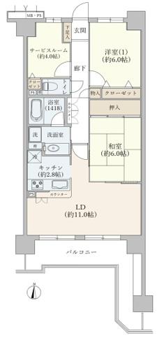 ライオンズマンション加美正覚寺 間取図・土地図