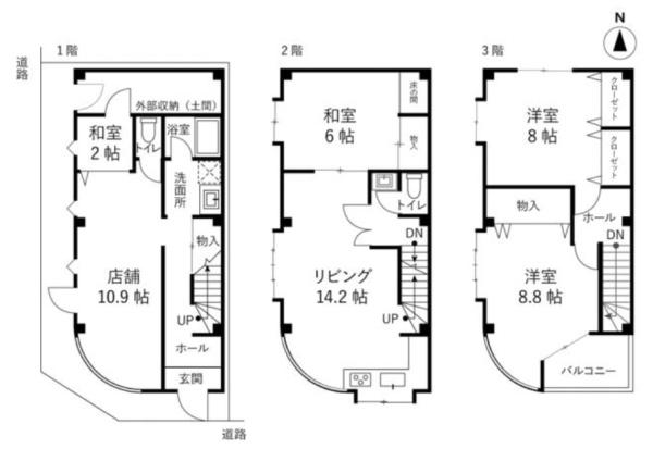 京都市南区唐橋井園町　中古戸建 間取図・土地図
