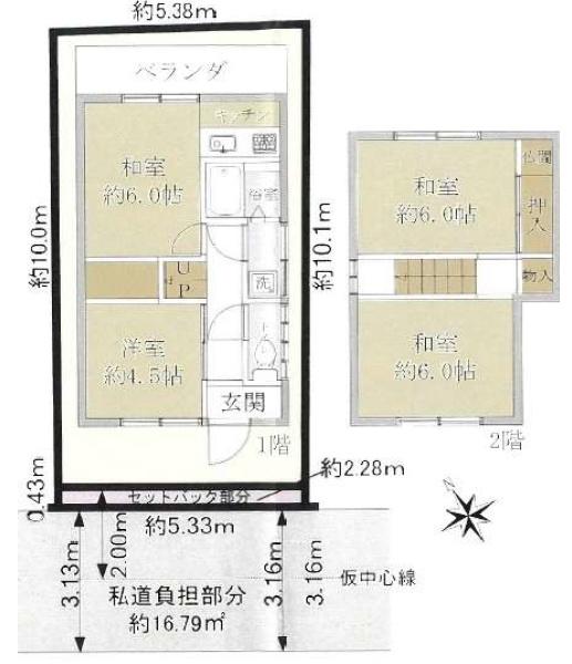 京都市左京区吉田本町　中古戸建 間取図・土地図