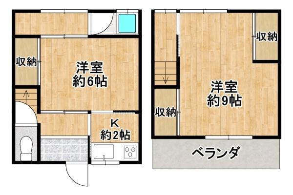 岸和田市荒木町1丁目　中古テラスハウス 間取図・土地図