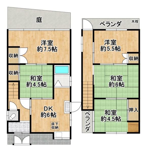 和泉市池上町2丁目　中古戸建 間取図・土地図