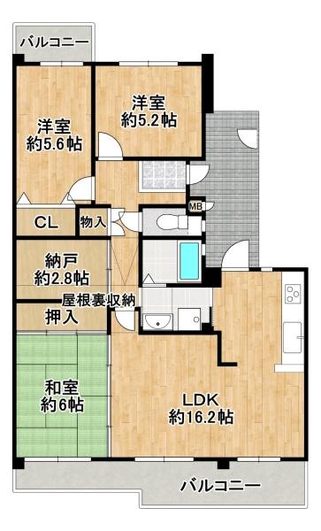 北助松第二次団地5棟 間取図・土地図