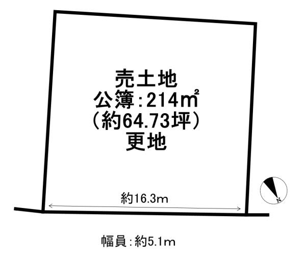 京都市北区大宮釈迦谷　建築条件無売土地 間取図・土地図