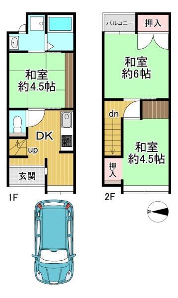京都市伏見区深草勧進橋町　中古戸建 間取図・土地図