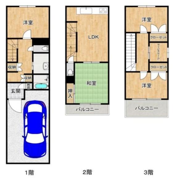 大阪市西成区千本南2丁目　中古戸建 間取図・土地図