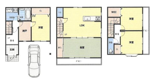 大阪市西成区南津守4丁目　中古戸建 間取図・土地図