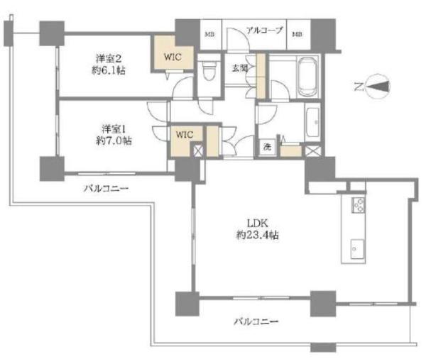 あべのグラントゥール 間取図・土地図