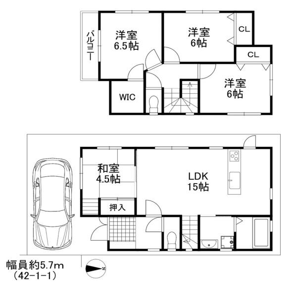 堺市中区八田北町　中古戸建 間取図・土地図