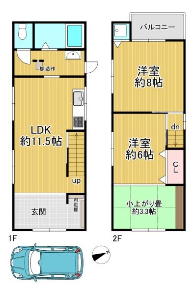 京都市左京区岡崎真如堂前町　中古戸建 間取図・土地図