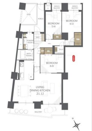ベイシティ大阪センタープラザ 間取図・土地図
