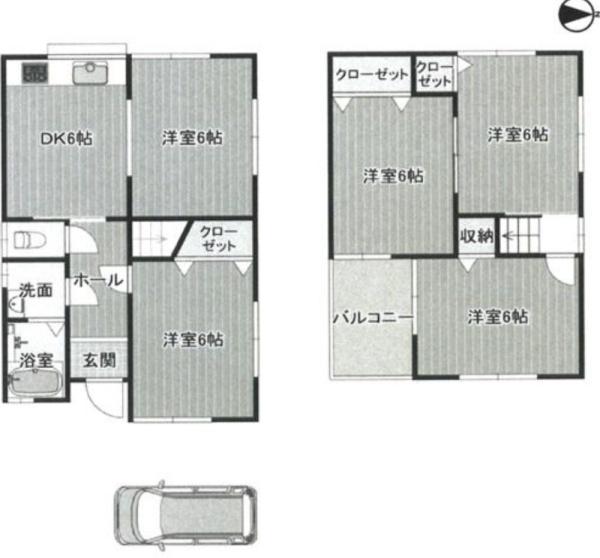 松原市三宅中3丁目　中古戸建 間取図・土地図