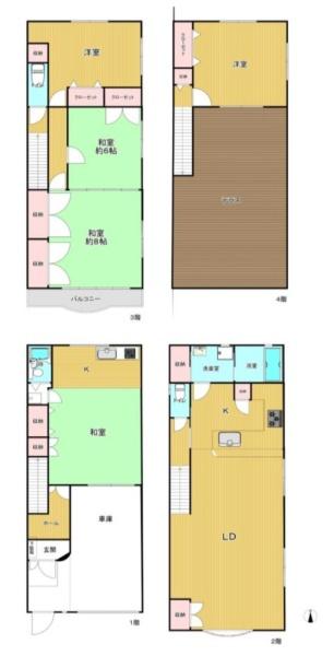 大阪市生野区桃谷3丁目　中古戸建 間取図・土地図