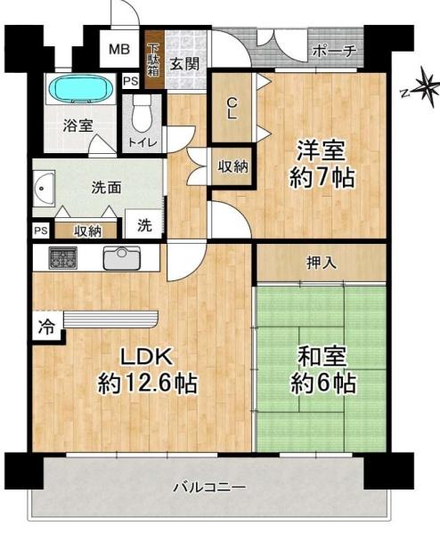 クラウンハイム上町台セントラルラ・カーサ 間取図・土地図