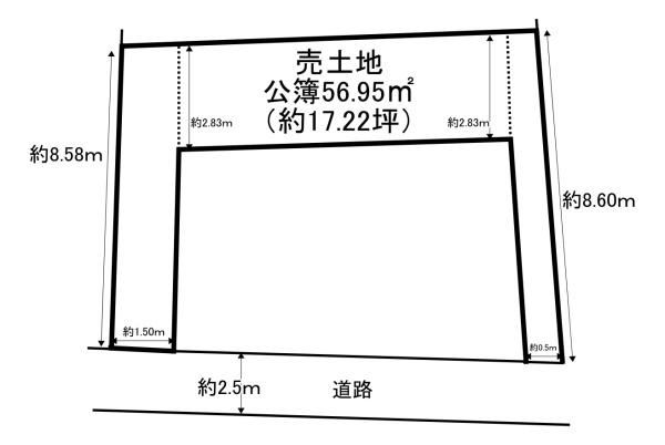 大阪市東住吉区矢田4丁目　古家付土地 間取図・土地図