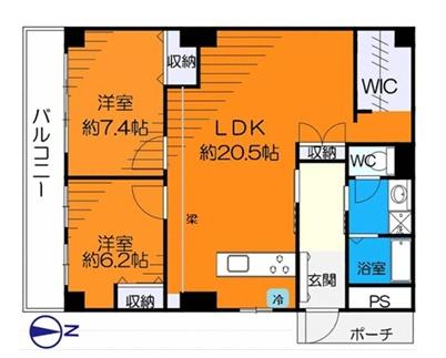 与力町スカイハイツ 間取図・土地図