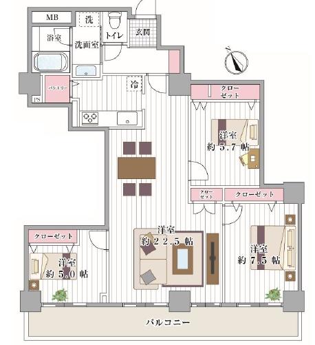 キングマンション堂島川 間取図・土地図