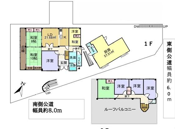 大阪市西淀川区中島1丁目　中古戸建 間取図・土地図