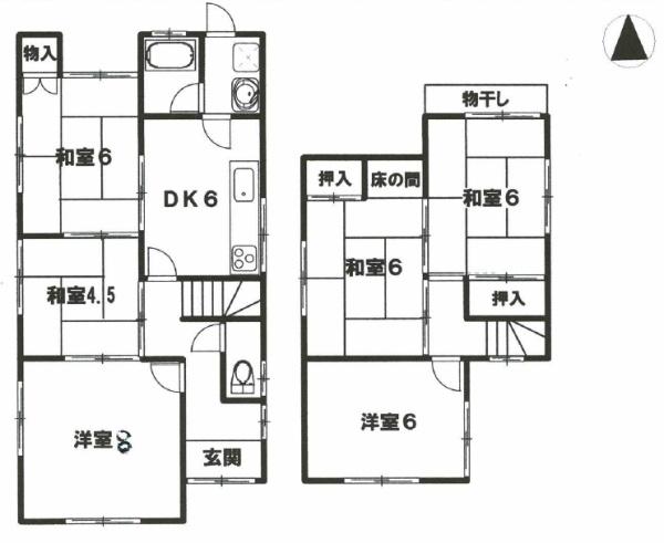 京都市右京区嵯峨広沢南野町　中古戸建 間取図・土地図