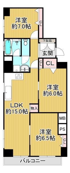 大手前ストークマンション 間取図・土地図